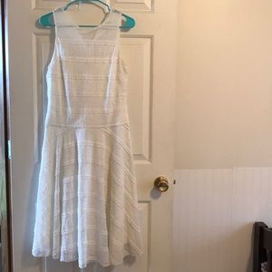 White lace mid calf length dress. NEVER WORN!!